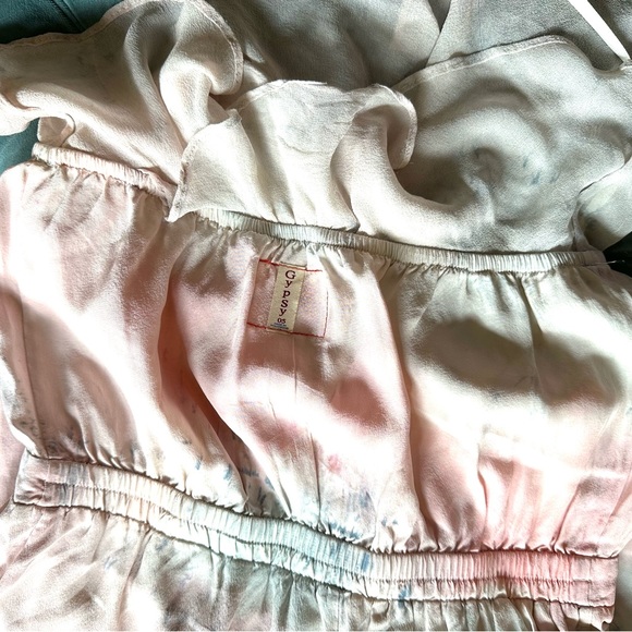 Gypsy 05 silk strapless maxi dress with ruffle tube top style tie dye pastel sm - Picture 9 of 13